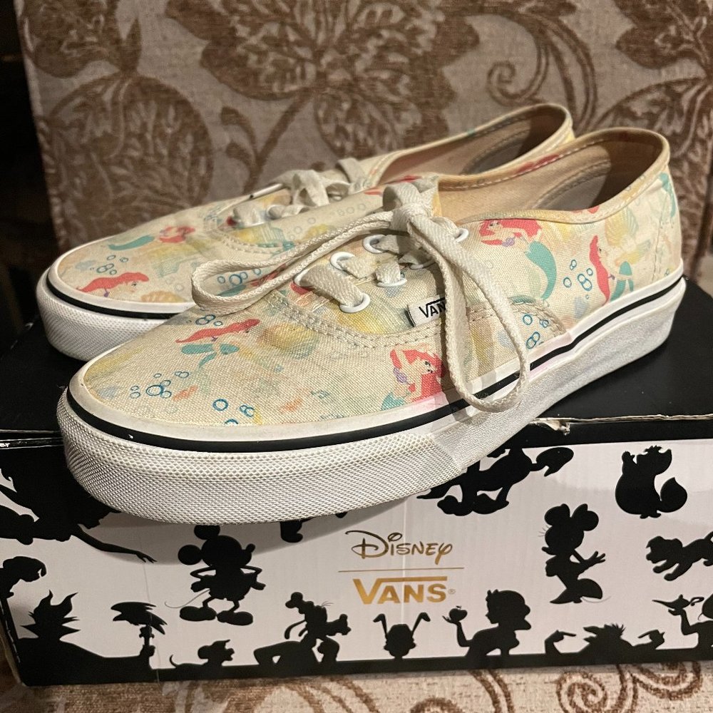 Authentic Disney Vans Little Mermaid Ariel Women Size 7 Men Size 5.5 w Box